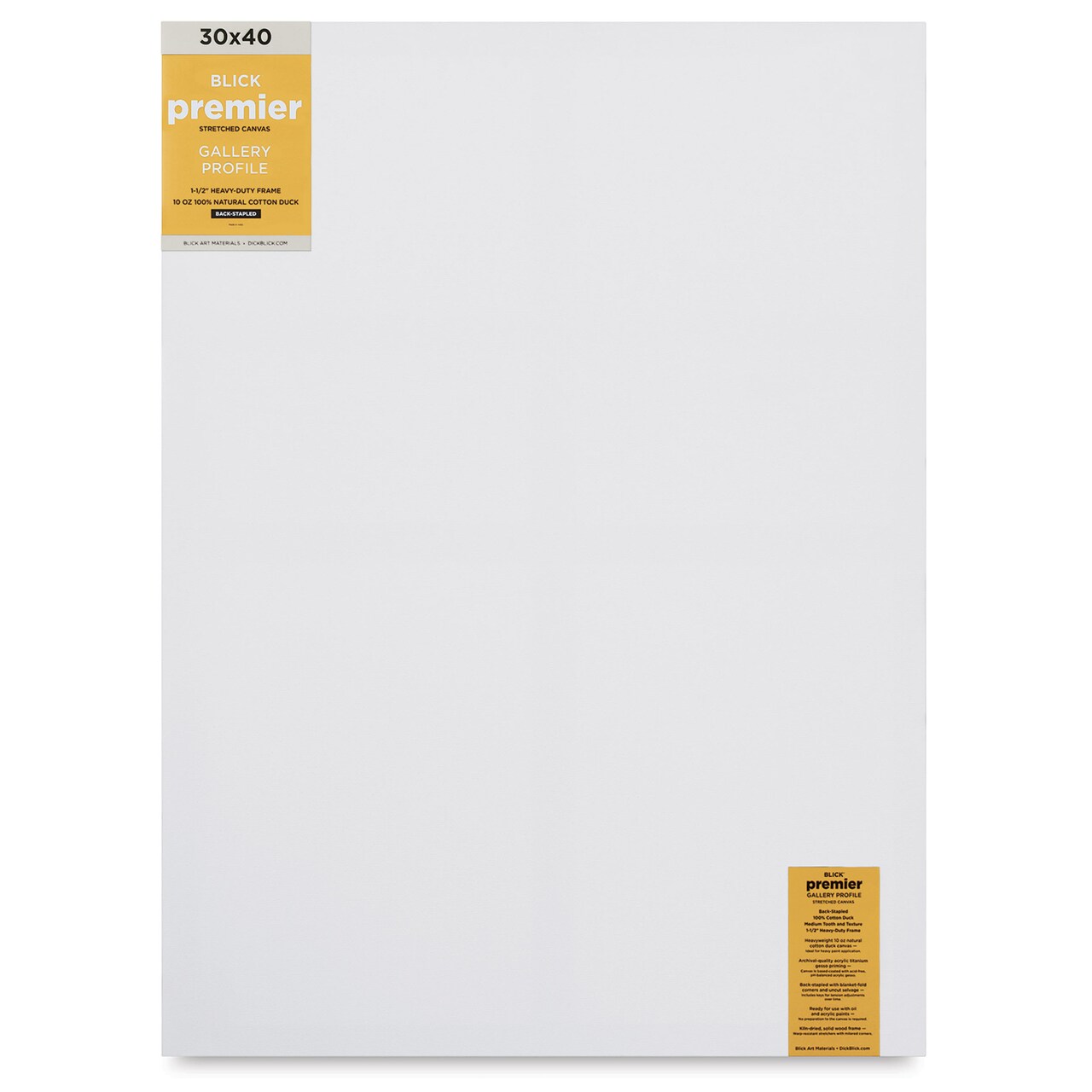 Blick Premier Stretched Cotton Canvas - Gallery Profile, Back-Stapled, 30" x 40"